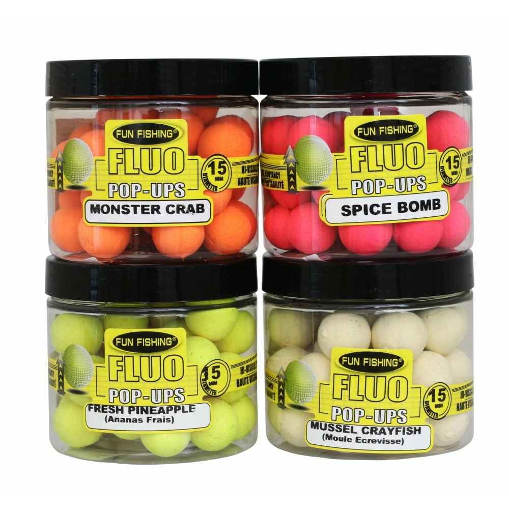 Fluo Pop Ups Ananas Frais 15mm 67g FUN FISHING 5 Fluo Pop Ups Ananas Frais 15mm 67g FUN FISHING – Image 3