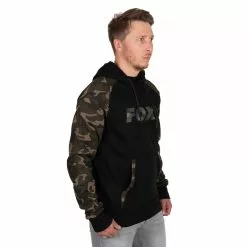 Sweat Fox Black & Camo Raglan Hoody -NASH Soldes Magasin sweat fox black camo raglan hoody 2